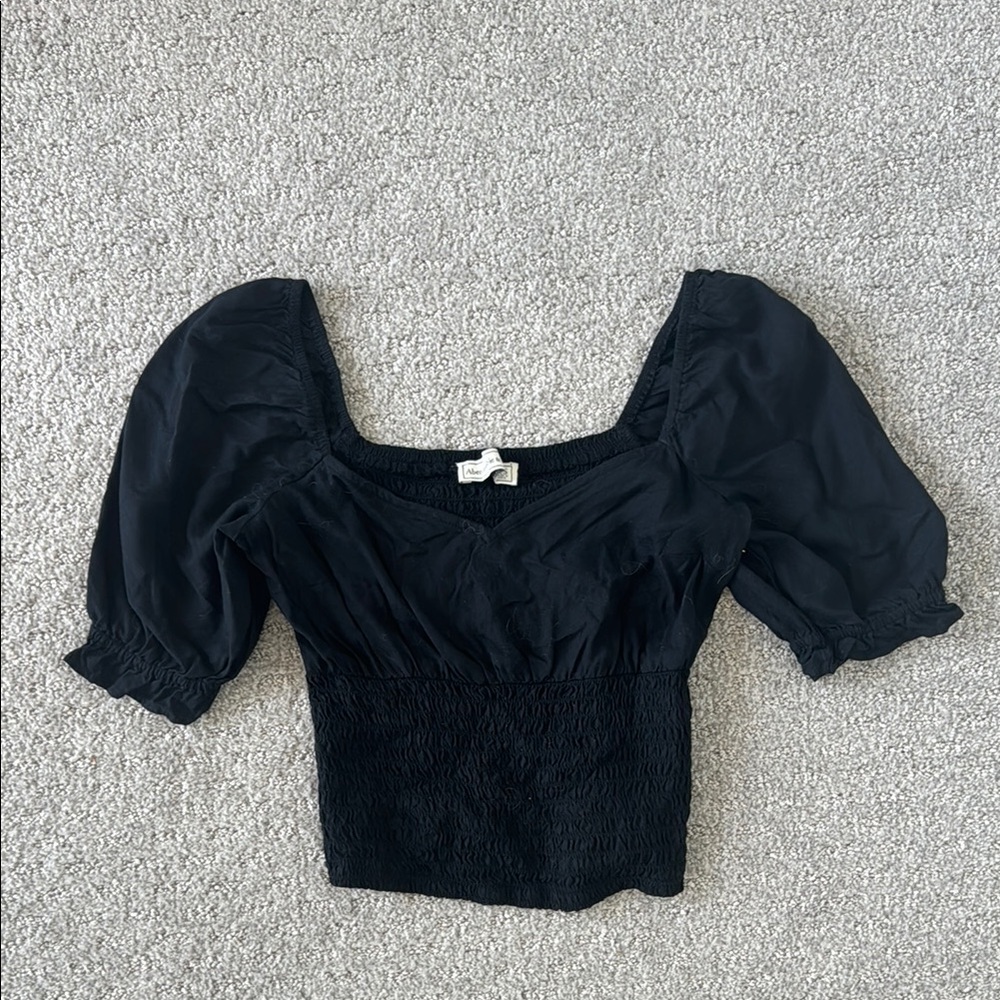 A&F Black Puff Sleeve Top
